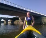 Neil kayaking at Le ponte du Roche
