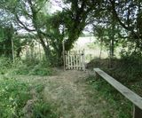 The newly installed gate at the bottom of the meadow. 